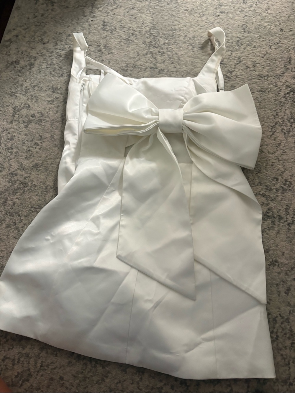 Windsor White Bow-Front Back Satin Mini Dress